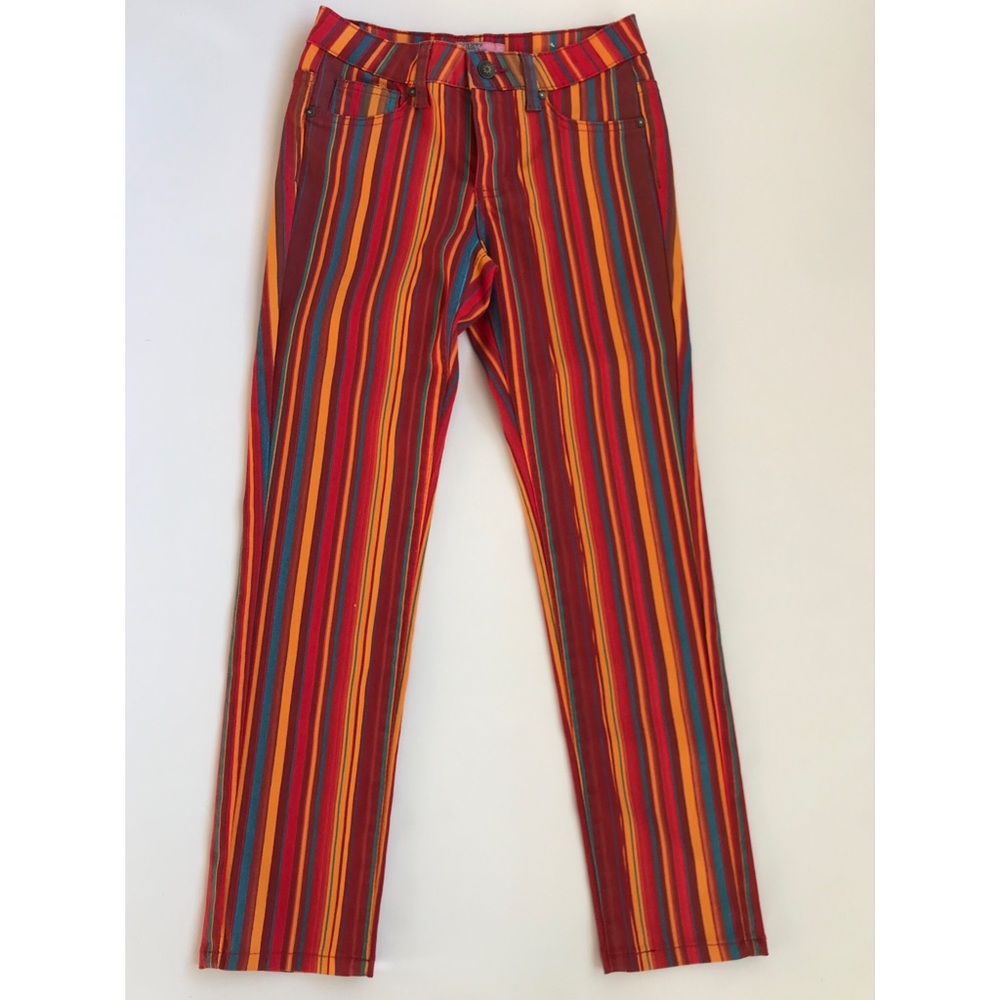 Crest Girls Size 10 Multicolor Vertical Striped Jeans NWT Colorful Pants